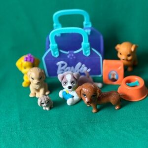 Barbie pets dog dachshund puppy food bowl bone carrier accessories